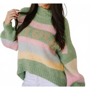 NEW SCANDAL ITALY amaranth high neck sweater in green
